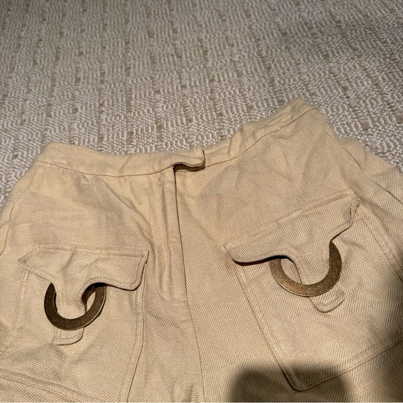 Alexis Fio High-Waist Wide-Leg Tan & Gold Shorts | S - Picture 5 of 8